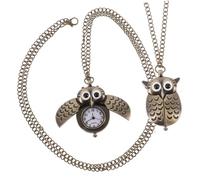 OATIPHO Reloj De Bolsillo Retro De Cuarzo Forma De Búho Bronce Vintage, Mini Portátil, para Observación De Búhos y Obsequio Especial, Diseño Compacto y Durable