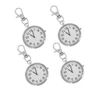 OATIPHO Reloj de Enfermera de Bolsillo Diseño de Llavero Conveniente, Gran Pantalla Digital, Acero Inoxidable y Aleación, Adecuado para Uso en Hospitales y Diario, Paquete de 4 Piezas