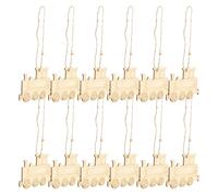 OATIPHO Rodajas de Madera para Manualidades Trenes, Colgantes de Cabeza de Tren sin Terminar, Pack de 30 Piezas para Decoración DIY en Sala, Dormitorio y Bricolaje Artístico