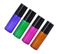 OATIPHO Rodillo de Vidrio de Viaje Reutilizables de 5ml Juego de 4 Botellas Diseño Compacto Color Aleatorio para Uso en Viajes y Exteriores