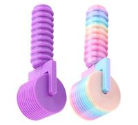 OATIPHO Rodillo Prensador para Pedrería 2 Piezas Herramienta Plástica Ajustable para Manualidades DIY Rueda Compactadora para Bordado Gemas Colores Multicolor y Morado Adecuado para