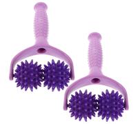 OATIPHO Rodillos de Masaje Manual Púas Forma 2 Piezas Tonos Púrpura Claro y Oscuro para Alivio Muscular Profundo Cuello Hombros y Cuerpo Portátil para Yoga Oficina y Viajes