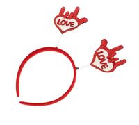 OATIPHO San Valentin Pegatinas Diadema De San Valentín Con Corazones. Cosplay Etiqueta Brillantina Cabello Venda Accesorios Ser Boda Corazón Amar El Plastico Rojo