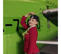 OATIPHO Sombrero de Fieltro para Azafata Estrella de Mar Gorra Cosplay de Aerolínea Color Azul Talla Única Accesorio para Disfraces y Fiestas Temáticas