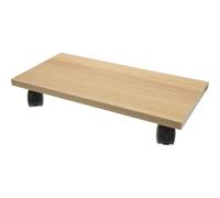 OATIPHO Soporte móvil para CPU con base de madera en color nogal claro, con ruedas giratorias para torre de ordenador, carrito portátil para oficina y hogar, práctico soporte ajustable para escritorio