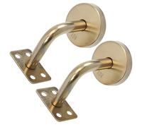 OATIPHO Soporte para Pasamanos de Acero Inoxidable Macizo Acabado Color Dorado Tamaño 60X60 MM 2 Unidades Soporte de Pared para Barandilla Adecuado para Escaleras Interiores y