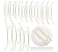 OATIPHO Soportes Invisibles para Platos de Resorte W de Acero Inoxidable, Colgadores Decorativos para Pared Tamaño Mediano con 12 Ganchos, Ideales para Cocina y Comedor, Organizador