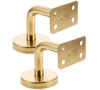 OATIPHO Soportes para Pasamanos de Acero Inoxidable 2 Piezas Abrazaderas Planas de 60X60 MM Recubrimiento Dorado Soportes para Barandillas de Escaleras Interiores y Terrazas