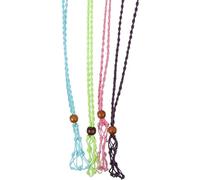 OATIPHO Soportes para Piedras de Collar Tejidos Ajustables 4 Piezas Grandes Multicolor Verde Morado Rosa Azul para Colgantes Retro de Cuerda Encerada Hipoalergénica