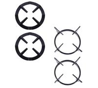 OATIPHO Soportes para Quemadores de Gas Negros Rejillas de Hierro para Estufa Anillos de Soporte para Wok y Ollas Juego de 4 Piezas para Accesorios de Cocina Gas Compatibles Fogones