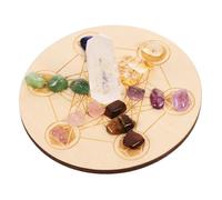 OATIPHO Tablero De Adivinación De Madera Cristales De Chakra y Piedras Naturales Para Decoración De Altares El Hogar y Dormitorio