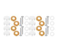 OATIPHO Tapones Decorativos para Tornillos de Latón Puro 16 MM Plano Color Plateado Juego de 8 Piezas Herrajes para Espejos de Vidrio Fijación Segura para Baños y Letreros