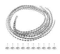 OATIPHO Tiras de Tachuelas Decorativas para Tapicería de Muebles 6 Piezas de 1 Clavos de Hierro Plateados de 11 MM para Sofás y Sillas