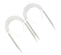 OATIPHO Tocado De Diosa Corona De Gemas De Imitación 2 Piezas Tamaño Único Borlas Para Mujer Boda Fiesta Fotografía