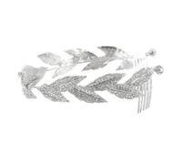 OATIPHO Tocado De Novia Peineta Horquilla Diseño Hoja Gemas De Aleación Brillante Para Bodas y Eventos Obsequios