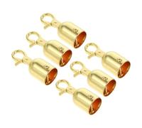 OATIPHO Topes para Extremos de Cuerda para Postes de Control de Multitudes Ganchos de Resorte Dorados Mini 6 Piezas Accesorios para Barreras y Aislamiento Exteriores