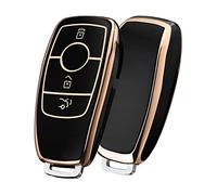 OATSBASF - Carcasa protectora para llave de coche Mercedes Benz, para Mercedes Benz, clase S, de TPU (negro-dorado)