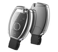 OATSBASF Funda Llave Mercedes Benz,Carcasa Llave Mercedes,Funda de protección para Llave de Coche Mercedes Benz W204 W211 2-3 Keyless Botones A B C E Class (Plata)