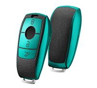 OATSBASF Funda para Llave de Coche Adecuada para Mercedes Benz, Funda para Llave de Clase E 2017 Clase S 2018 TPU Silicona Cuero Textura Funda Protectora (P-Verde)