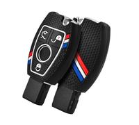 OATSBASF Funda para llave de coche para Mercedes Benz W204 W211 2-3 botones sin llave Clase A B C E (GJ-Negro)