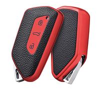OATSBASF Funda para llave de coche para Volkswagen, funda para llave compatible con Golf 8, Seat Leon MK 4, Tarraco, Ateca, Skoda Octavia TPU Silicone Funda para llave (P-Rot)