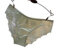 OATTIS 2 Bragas De Bikini De Encaje Satinado De Lujo para Mujer - Camelia con Diamantes De Imitación, Ropa Interior Sedosa Y Transpirable,Color3,M40-50KG