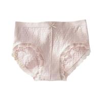 OATTIS 5 PCS de Mujer de Cintura Media con Borde de Encaje - algodón Burbuja Transpirable,Tejido Suave y elástico,badana antibacteriana,Ropa Interior cómoda para Damas,Color2,más De 68-85 Kg