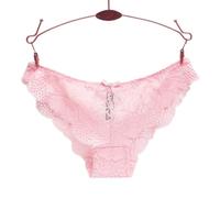 OATTIS Braguitas De Bikini De Encaje Floral para Mujer, 2 Piezas, Detalle De Lazo, Ropa Interior Transparente Y Cómoda,Color4,XL55-70KG