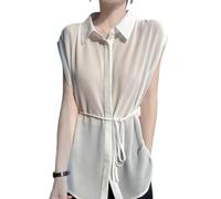 OATTIS Camiseta De Manga Corta Ajustada con Cuello Camisero De Verano para Mujer, Top Adelgazante para IR Al Trabajo,Color1,SG