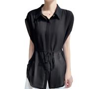 OATTIS Camiseta De Manga Corta Ajustada con Cuello Camisero De Verano para Mujer, Top Adelgazante para IR Al Trabajo,Color3,Metro