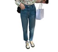 OATTIS Jeans De Gran Tamaño para Mujeres En Verano, Cintura Alta, Ajuste Suelto, Pierna Recta Adelgazante, Pantalones De Tubería De Humo,Color2,SG