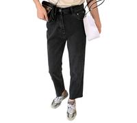 OATTIS Jeans De Gran Tamaño para Mujeres En Verano, Cintura Alta, Ajuste Suelto, Pierna Recta Adelgazante, Pantalones De Tubería De Humo,Color1,M