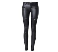 OATTIS Leggings Vaqueros De Piel Sintética para Mujer con Diseño De Motocicleta con Múltiples Cremalleras En Talla Grande,Color1,36