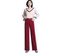 OATTIS Pantalones Anchos De Pana para Mujer En Otoño E Invierno, De Cintura Alta Y Adelgazantes, Sueltos Y Colgantes, Pantalones Casuales De Terciopelo A Rayas De Gran Tamaño,Color6,30