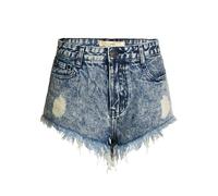 OATTIS Pantalones Cortos De Mezclilla con Tachuelas De Cintura Alta para Mujer, Pantalones Cortos De Verano con Remaches De Dobladillo Deshilachado,Color2,34