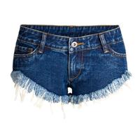 OATTIS Pantalones Cortos De Mezclilla Desgastados De Talle Bajo para Mujer, Pantalones Calientes De Corte Crudo con Dobladillo Deshilachado con Bolsillos para El Verano,Color1,2XL