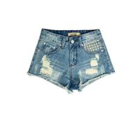 OATTIS Pantalones Cortos De Mezclilla Sueltos Desgastados Desgastados De Verano Estilo Callejero con Bordes Deshilachados,Color1,38