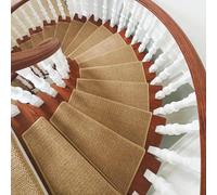 OAUKA Alfombra Antideslizante autoadhesiva, Cubierta de Alfombra de sisal Artificial para escaleras Interiores de Madera, Alfombrilla Antideslizante para escaleras,Camel,5pcs/75x24cm