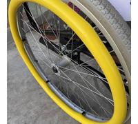OAUKA Cubiertas De Aro para Silla De Ruedas 24 Pulgadas/22Pulgadas,Antideslizantes Silicona Cubiertas for Llantas de Empuje for Silla de Ruedas,Resistentes Al Desgaste,Amarillo,22in
