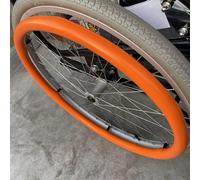 OAUKA Cubiertas De Aro para Silla De Ruedas 24 Pulgadas/22Pulgadas,Antideslizantes Silicona Cubiertas for Llantas de Empuje for Silla de Ruedas,Resistentes Al Desgaste,Naranja,22in