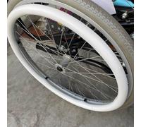 OAUKA Cubiertas De Aro para Silla De Ruedas 24 Pulgadas/22Pulgadas,Antideslizantes Silicona Cubiertas for Llantas de Empuje for Silla de Ruedas,Resistentes Al Desgaste,Blanco,24in