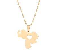 OAUWKEIY Collar colgante mapa de Venezuela para hombre y mujer Gioielli