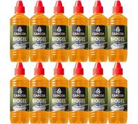 OAXYS Gel de Bioalcochol Carcoa - Especial para Fondue, Grills de Mesa, Wok y Encendido de Chimeneas. Sin Olor. 500 ml (Pack de 12)