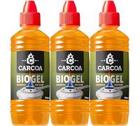 OAXYS Gel de Bioalcochol Carcoa - Especial para Fondue, Grills de Mesa, Wok y Encendido de Chimeneas. Sin Olor. 500 ml (3/Botellas)