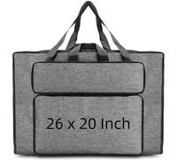 Oaygat Bolsa de arte - Funda de transporte impermeable con asas - Bolsa portátil para bloc de bocetos - Organizador para paletas, pinceles, pinturas, lápices, gris, A2, Portafolio de arte