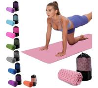 Oaygat Toalla de Yoga Absorbente Antideslizante de Secado Rápido - Esterilla Transpirable Con Bolsa de Transporte de Malla para Bikram, Pilates, Gimnasio
