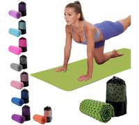 Oaygat Toalla de yoga absorbente y antideslizante, de secado rápido, toalla de yoga caliente, transpirable, con bolsa de transporte de malla