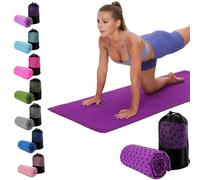 Oaygat Toalla de Yoga Antideslizante Absorbente de Sudor - Paño de Estera de Secado Rápido y Transpirable Con Bolsa de Transporte de Malla - Ultra Suave