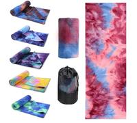 Oaygat Toalla de Yoga Antideslizante con Puntos de Agarre, Manta de Yoga de Secado rápido, Toalla de Microfibra súper Suave Absorbente del Sudor con Bolsa de Transporte de Malla, Ideal para Yoga Cali