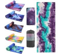 Oaygat Toalla para esterilla de yoga de 24 x 72 pulgadas, antideslizante, toalla de yoga caliente con puntos de agarre, manta de yoga de secado rápido, toalla de microfibra absorbente de sudor con